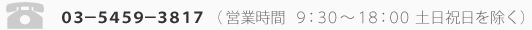 電話：03-5459-3817（営業時間 9：30～18：00 土日祝日を除く）